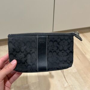 TWO Coach Black Signature Zip Pouch